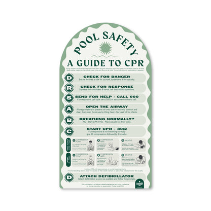 Boutique Pool Safety CPR Sign - Sage