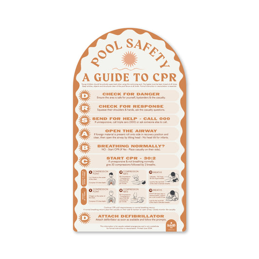 Boutique Pool Safety CPR Sign - Terracotta