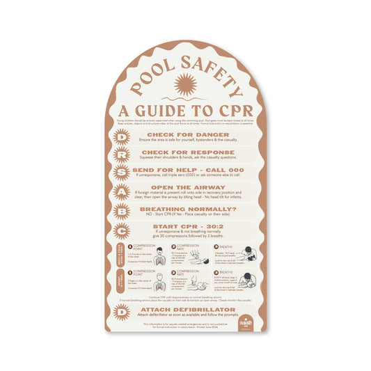 Tuscany Pool Safety CPR sign in a Mediterranean-inspired design, compliant and stylish – Holidae Haus